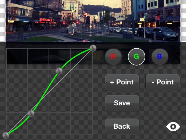 Save button Save button on curves