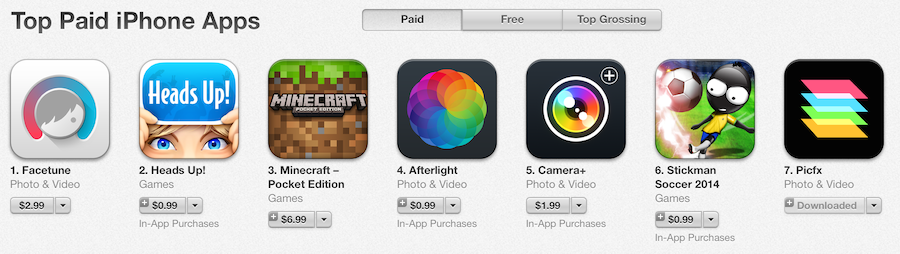 Picfx 7th in app store